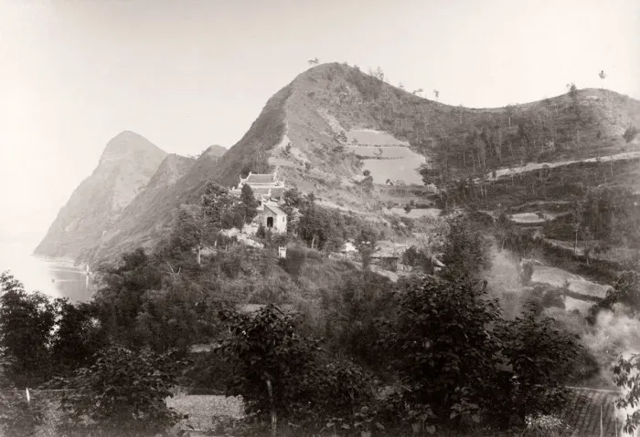 Framed Print : 19th century photograph China c. 1880s - mountain temple Framed Print : 19th century photograph China c. 1880s - mountain temple
