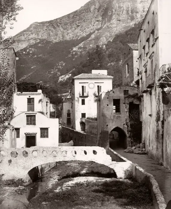 Framed Print : 19th century vintage photograph Italy - town of Amalfi Framed Print : 19th century vintage photograph Italy - town of Amalfi
