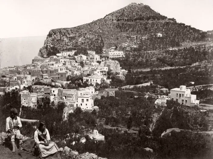 Framed Print : 19th century vintage photograph Italy - view on Capri Framed Print : 19th century vintage photograph Italy - view on Capri