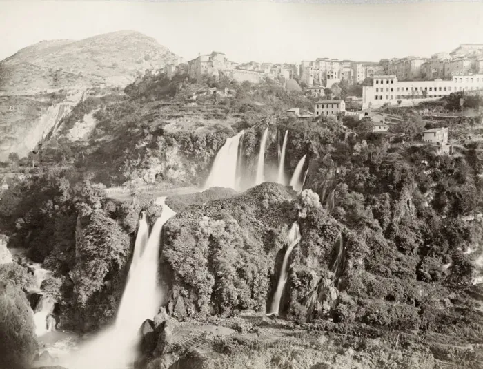 Framed Print : 19th century vintage photograph: waterfalls at Tivoli near Rome, Italy, c. 1890 Framed Print : 19th century vintage photograph: waterfalls at Tivoli near Rome, Italy, c. 1890
