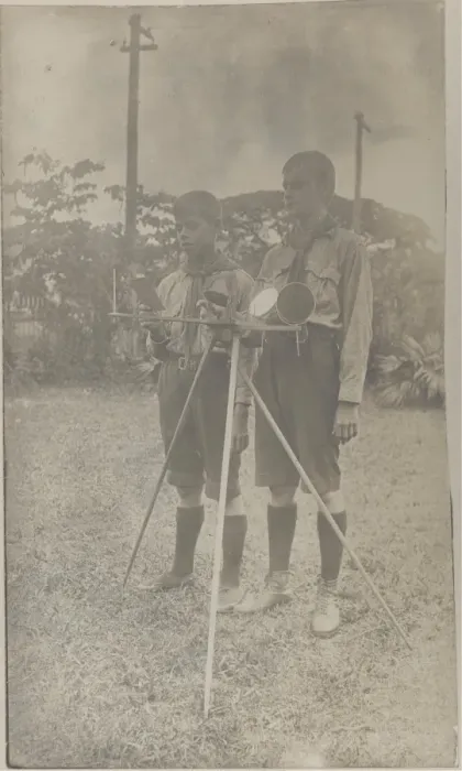 Framed Print : 1st Port of Spain scouts with heliograph, Trinidad Framed Print : 1st Port of Spain scouts with heliograph, Trinidad