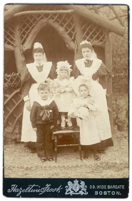 Framed Print : 2 Nannies & 3 Children Framed Print : 2 Nannies & 3 Children