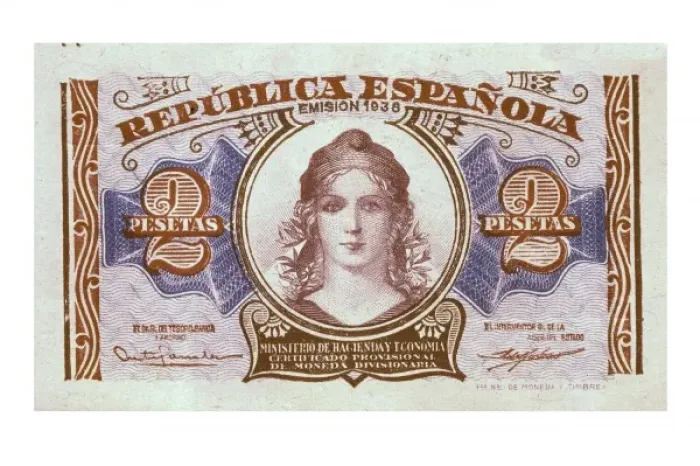 Framed Print : 2 pesetas bill of the Spanish Second Republic Framed Print : 2 pesetas bill of the Spanish Second Republic
