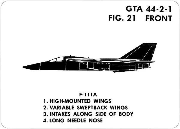 21 F-111A. General Dynamics F-111A. This is one of the series of Graphics Training Aids 