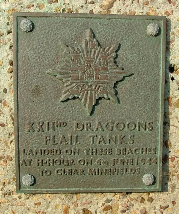 Framed Print : 22nd Dragoons Plaque Juno Beach exit Framed Print : 22nd Dragoons Plaque Juno Beach exit