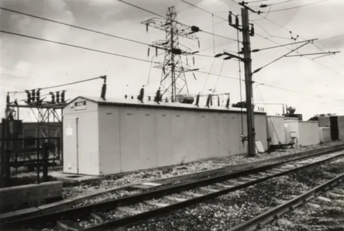 Framed Print : 25kV feeder station with electricity overheads and tracks Framed Print : 25kV feeder station with electricity overheads and tracks
