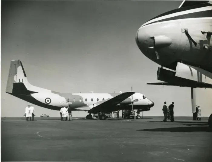 Framed Print : 2nd Hawker Siddeley Andover C1, alongside Avro 780 prototype Framed Print : 2nd Hawker Siddeley Andover C1, alongside Avro 780 prototype