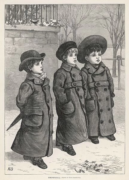 3 Becoated Boys in Snow