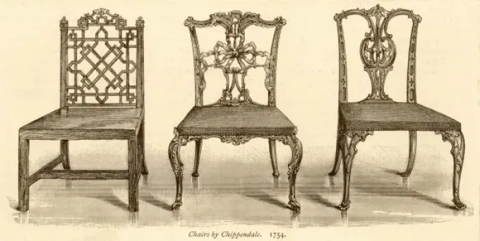 Framed Print : 3 Chairs Chippendale Framed Print : 3 Chairs Chippendale