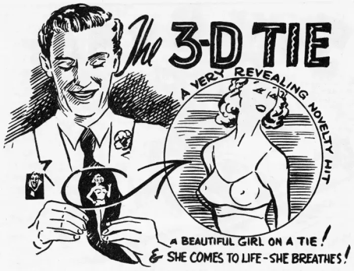 Framed Print : 3-D Tie. Title block for a trick in a Magic dealers trick catalogue Date: 1952 Framed Print : 3-D Tie. Title block for a trick in a Magic dealers trick catalogue Date: 1952