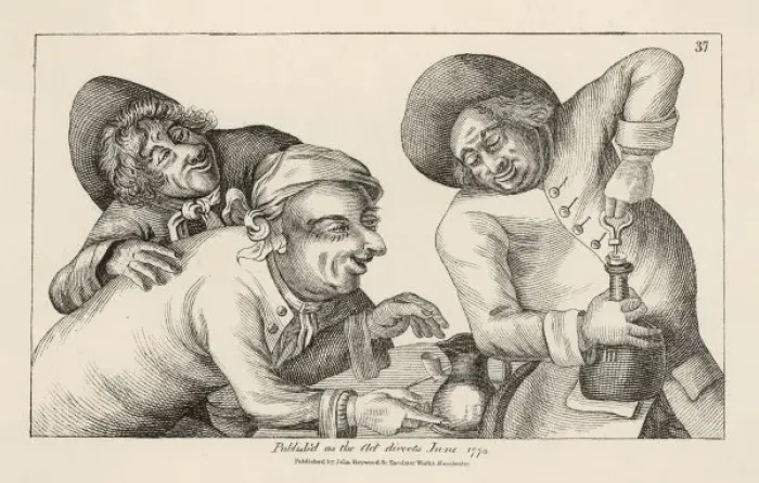 Framed Print : 3 Drunks Open a Bottle Framed Print : 3 Drunks Open a Bottle