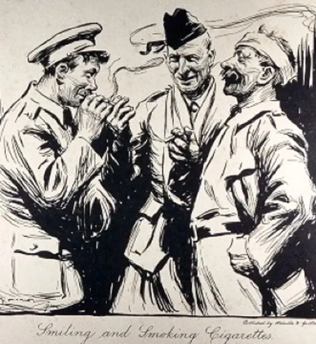 Framed Print : 3 Tommies enjoying their fags - Abdulla Cigarette Co. Ltd Framed Print : 3 Tommies enjoying their fags - Abdulla Cigarette Co. Ltd
