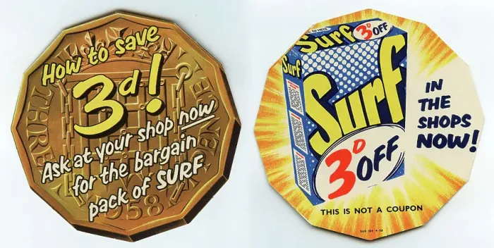 Framed Print : 3d off Surf Washing Powder, advertising flyer Framed Print : 3d off Surf Washing Powder, advertising flyer