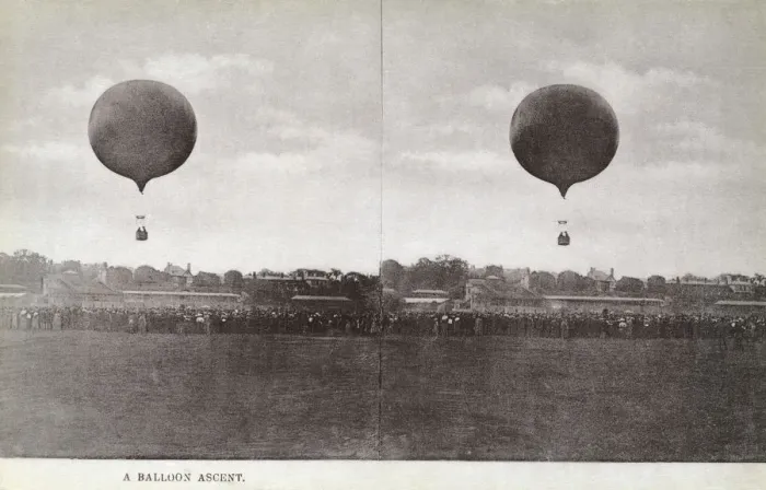 Framed Print : 3D Stereoscopic Image, Titled A Balloon Ascent Framed Print : 3D Stereoscopic Image, Titled A Balloon Ascent