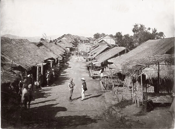 3rd Anglo Burmese war - village on the Irrawaddy River, Burma