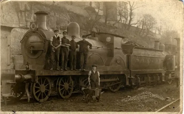 Framed Print : 4-4-0 Locomotive & Railway Workers, Thought to be at Minster Framed Print : 4-4-0 Locomotive & Railway Workers, Thought to be at Minster