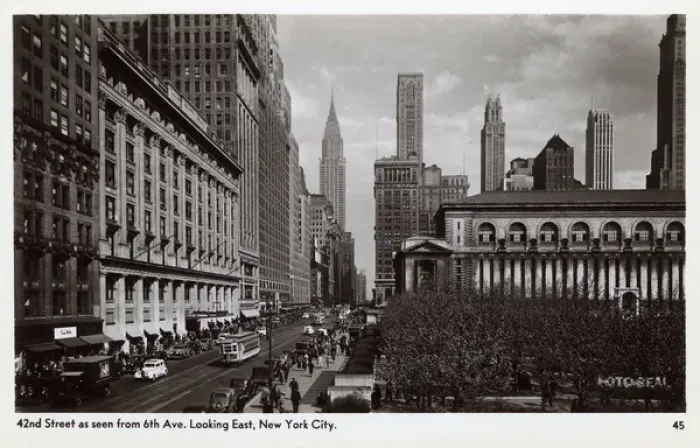 Framed Print : 42nd Street as seen from 6th avenue looking east - New York Framed Print : 42nd Street as seen from 6th avenue looking east - New York
