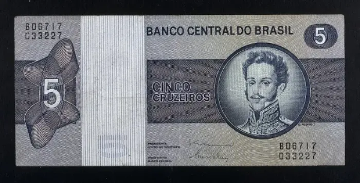 Framed Print : 5 cruzeiros bill with portrait of king Pedro Framed Print : 5 cruzeiros bill with portrait of king Pedro
