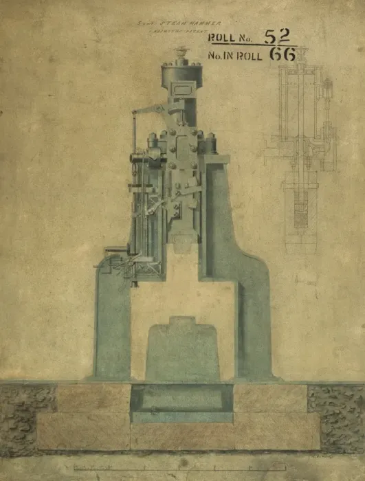 Framed Print : 5 cwt steam hammer, J Nasmyths patent Framed Print : 5 cwt steam hammer, J Nasmyths patent