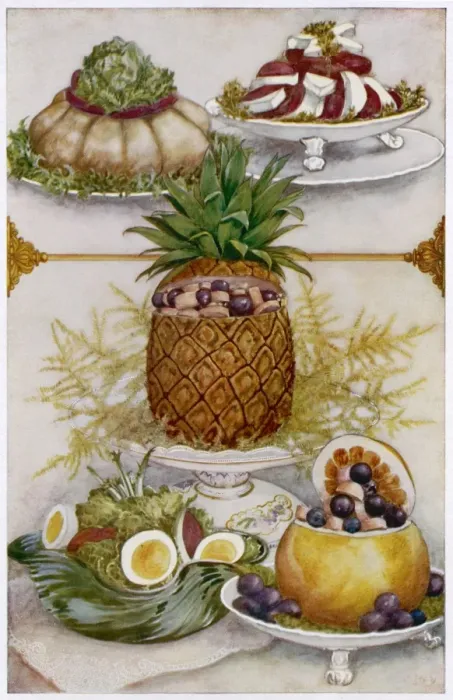 Framed Print : 5 Tempting Salads 1911 Framed Print : 5 Tempting Salads 1911