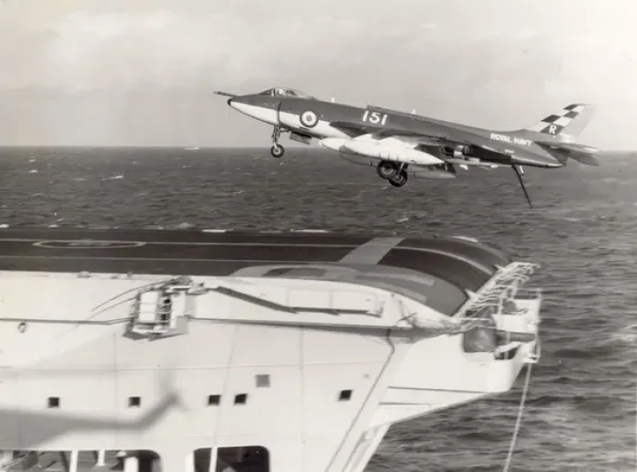 Framed Print : An 803 Squadron Supermarine Scimitar during sea trials Framed Print : An 803 Squadron Supermarine Scimitar during sea trials