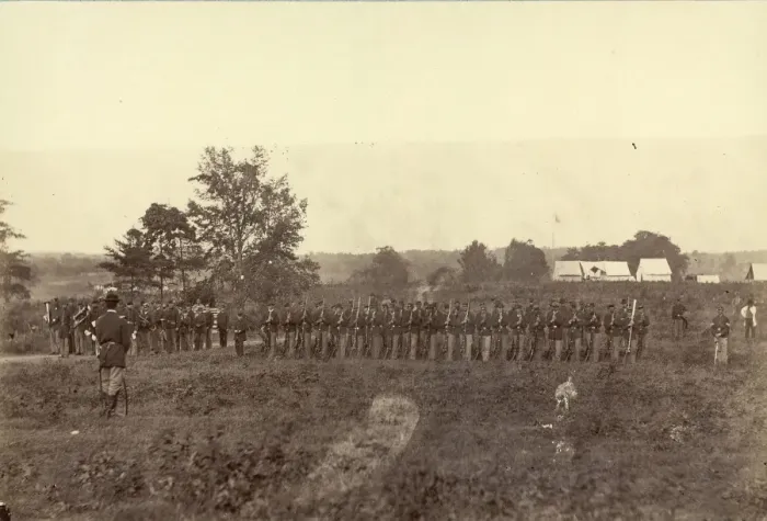 Framed Print : 8th US Infantry at Headquarters Army of Potomac near Fairfax