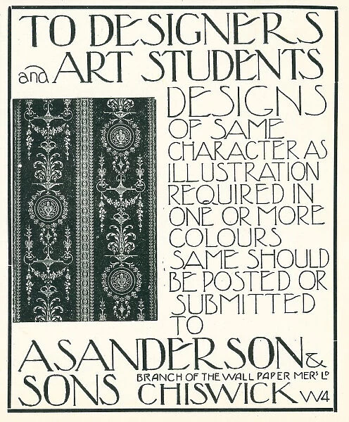 A. Sanderson and Sons Wallpaper Advertisement
