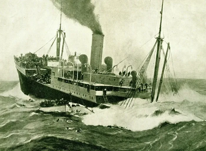 Framed Print : Abandon Ship, lifeboat alongside Framed Print : Abandon Ship, lifeboat alongside