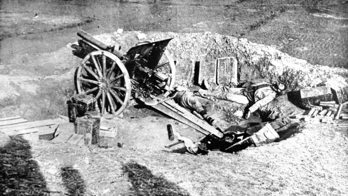 Framed Print : An abandoned field gun in the track of the Austrian army, in Serbia Framed Print : An abandoned field gun in the track of the Austrian army, in Serbia
