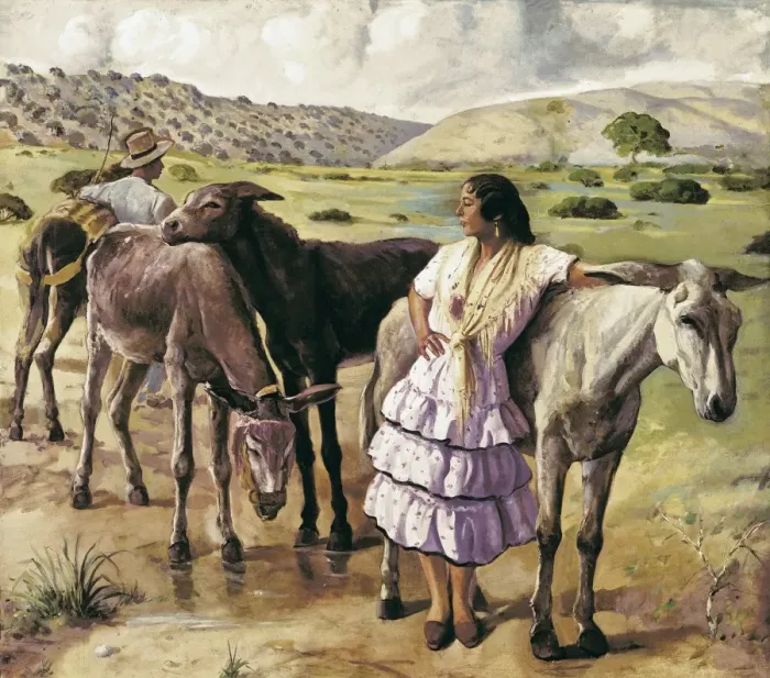 Framed Print : ABARZUZA, Felipe. Back from the fair
