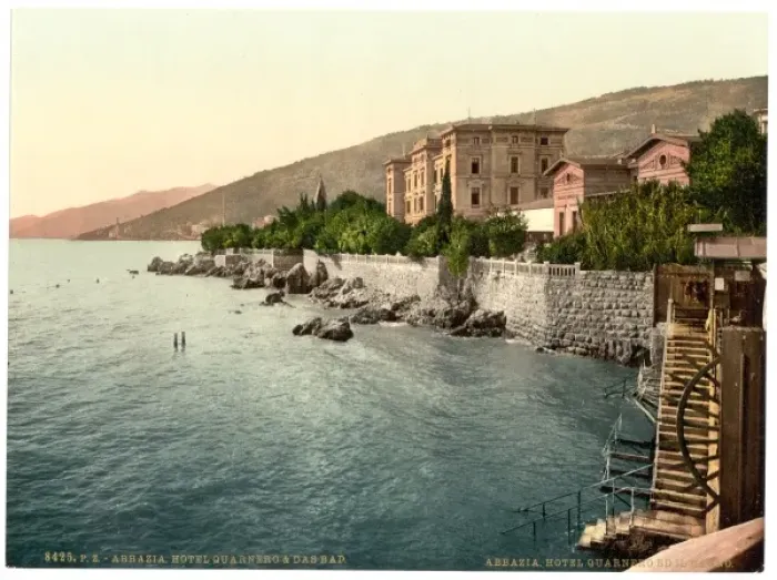 Framed Print : Abbazia, Hotel Quarnero and the Baths, Istria, Austro-Hungar Framed Print : Abbazia, Hotel Quarnero and the Baths, Istria, Austro-Hungar