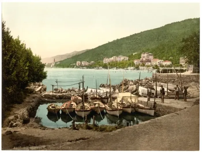 Framed Print : Abbazia, small harbor, Istria, Austro-Hungary Framed Print : Abbazia, small harbor, Istria, Austro-Hungary