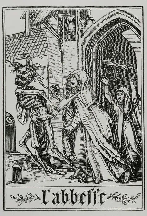 Framed Print : The Abbess visited by Death. Series The Dance Framed Print : The Abbess visited by Death. Series The Dance