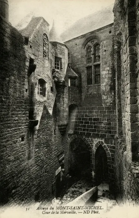 Framed Print : Abbey Mont-St-Michel, France - Merveille court Framed Print : Abbey Mont-St-Michel, France - Merveille court