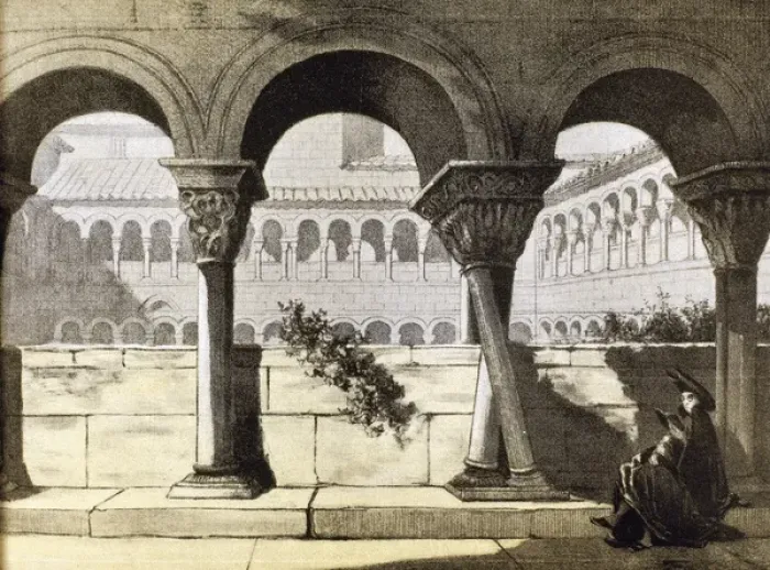 Framed Print : Abbey of Santo Domingo de Silos. Cloister. Castile and Leon Framed Print : Abbey of Santo Domingo de Silos. Cloister. Castile and Leon