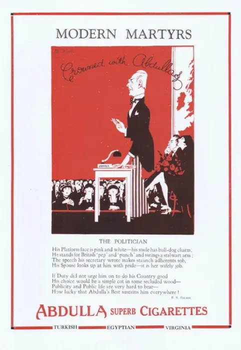 Framed Print : Abdulla Cigarette Advert, 1927 Framed Print : Abdulla Cigarette Advert, 1927