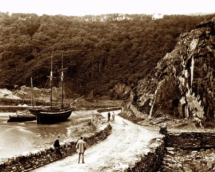 Framed Print : Aberamffra Harbour, Wales, in the 1860s Framed Print : Aberamffra Harbour, Wales, in the 1860s