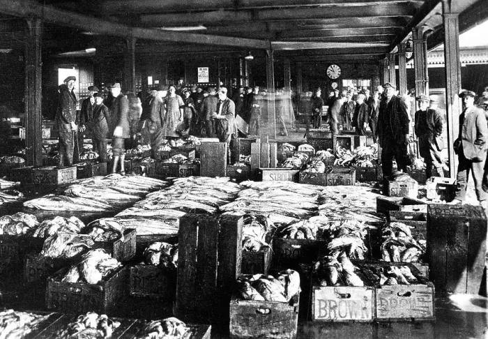 Framed Print : Aberdeen Fish Market, early 1900s Framed Print : Aberdeen Fish Market, early 1900s