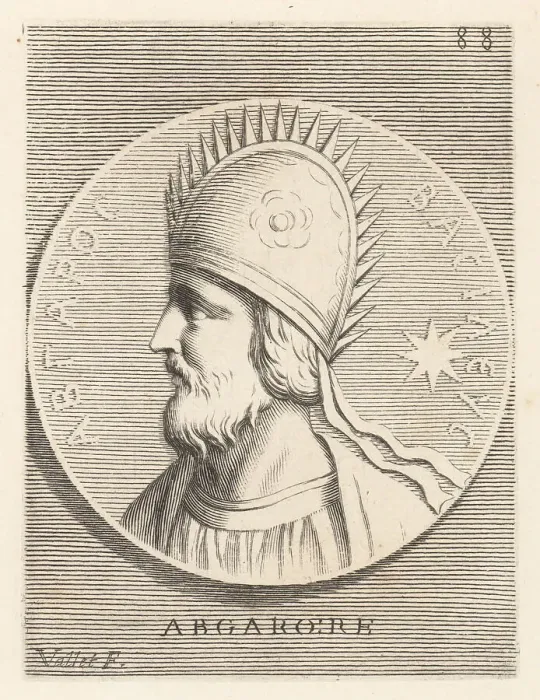 Framed Print : Abgar V, King of Osroene, with his capital at Edessa Framed Print : Abgar V, King of Osroene, with his capital at Edessa
