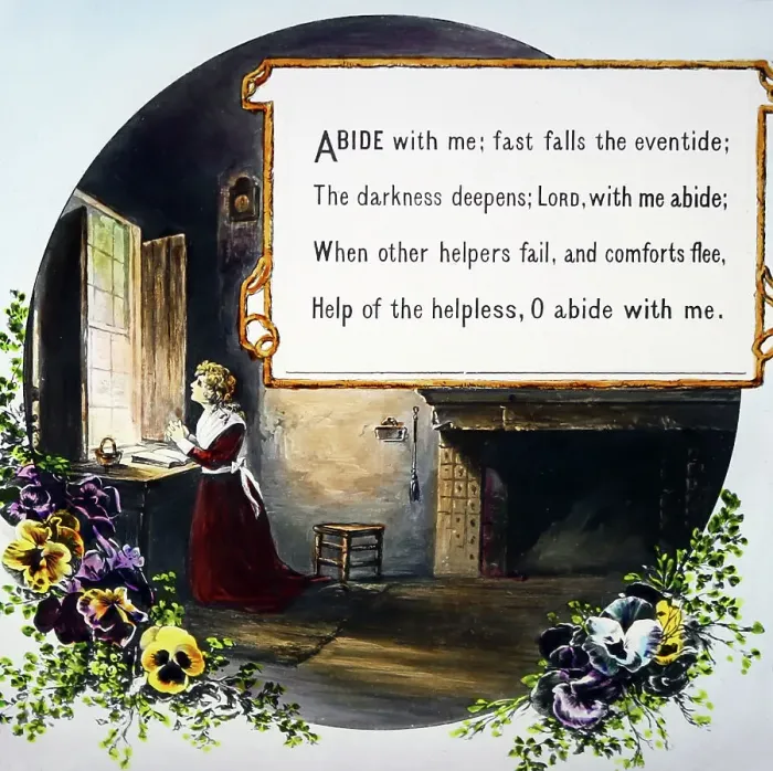 Framed Print : Abide with me, magic lantern projection slide, verse 1 Framed Print : Abide with me, magic lantern projection slide, verse 1