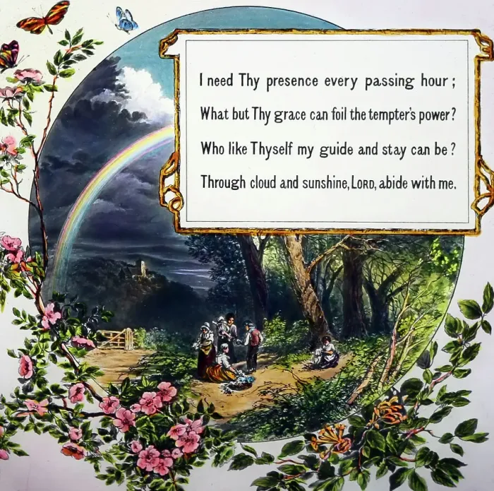 Framed Print : Abide with me, magic lantern projection slide, verse 3 Framed Print : Abide with me, magic lantern projection slide, verse 3