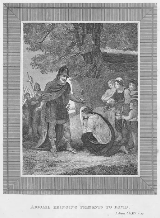 Framed Print : Abigail bringing presents to David Framed Print : Abigail bringing presents to David