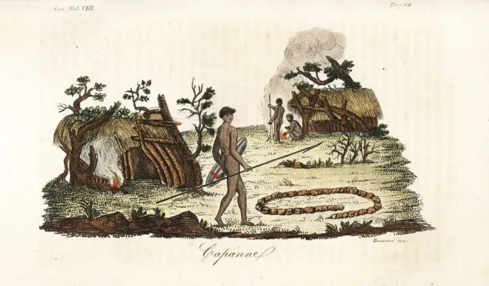 Framed Print : Aborigine huts and village in West Australia Framed Print : Aborigine huts and village in West Australia