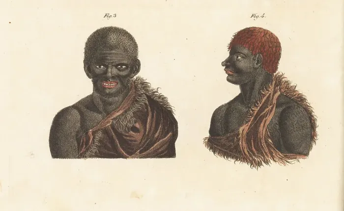 Framed Print : Aborigine people of Tasmania, 1807 Framed Print : Aborigine people of Tasmania, 1807
