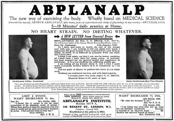 Abplanalp exercise regime advertisement
