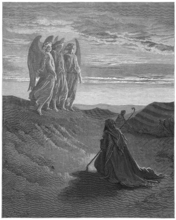 Framed Print : Abraham and Angels / Dore Framed Print : Abraham and Angels / Dore