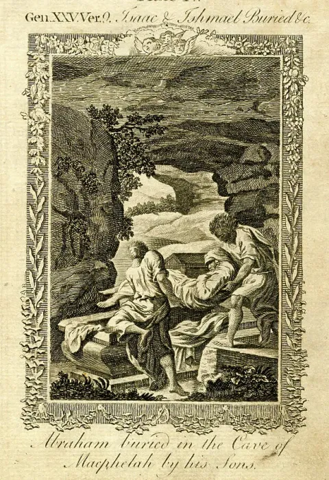 Framed Print : Abraham buried in the Cave of Machpelah by his sons Framed Print : Abraham buried in the Cave of Machpelah by his sons