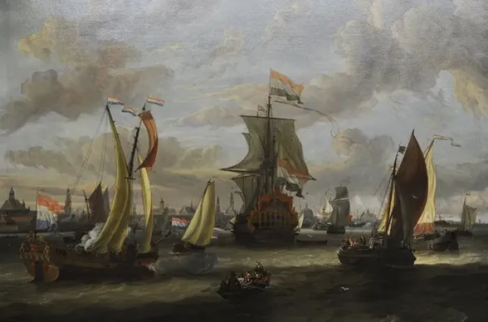 Framed Print : Abraham Storck (or Sturckenburch) (1644-1708). View of Amste Framed Print : Abraham Storck (or Sturckenburch) (1644-1708). View of Amste
