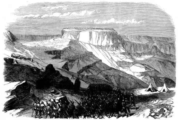 Framed Print : Abyssinian War: The 33rd Foot Advancing upon Magdala, from b Framed Print : Abyssinian War: The 33rd Foot Advancing upon Magdala, from b