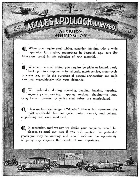 Framed Print : Accles & Pollock Steel Tubing For Aircraft Construction Framed Print : Accles & Pollock Steel Tubing For Aircraft Construction